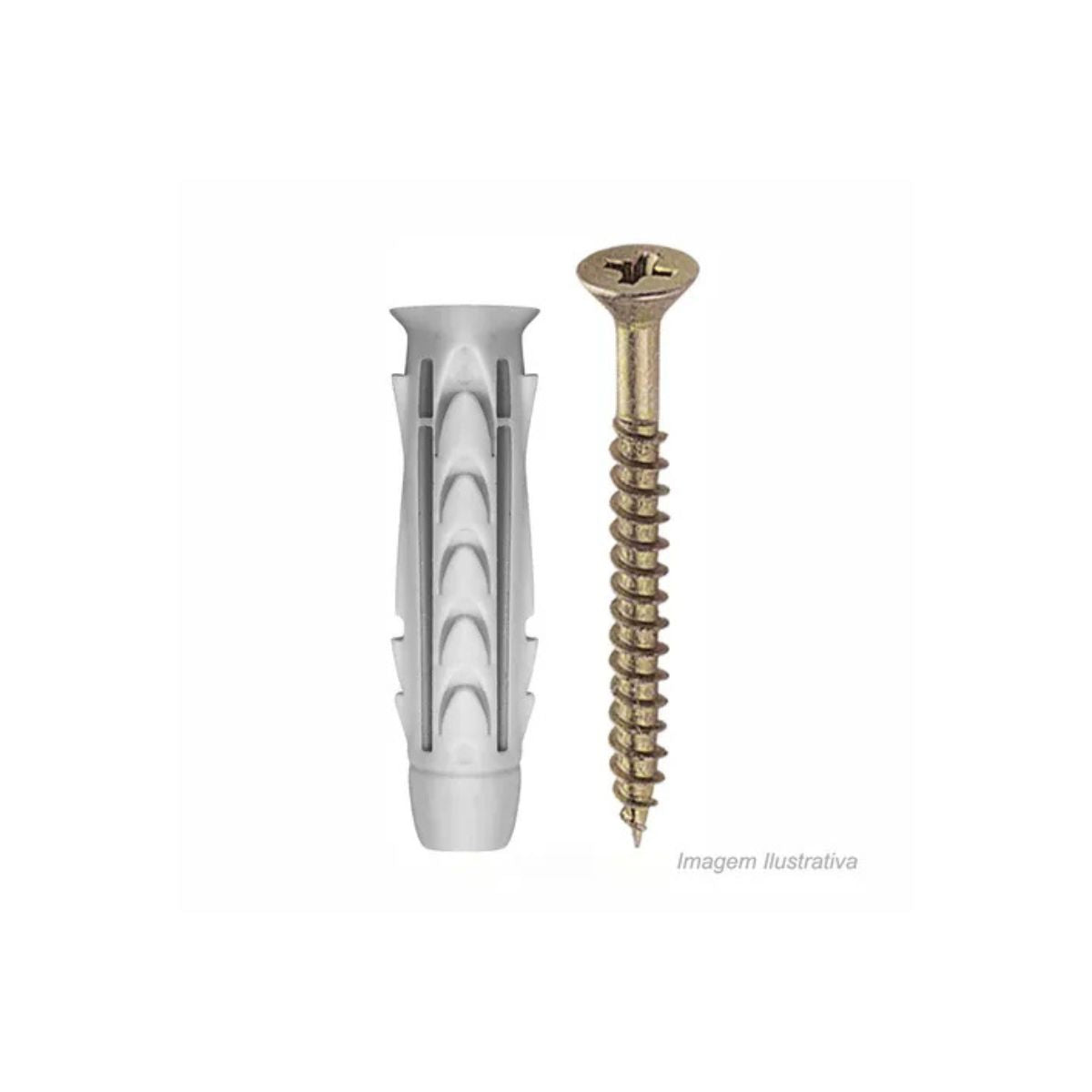 Bucha Shark 6mm com Parafuso Fenda 4,5 x 50mm BemFixa