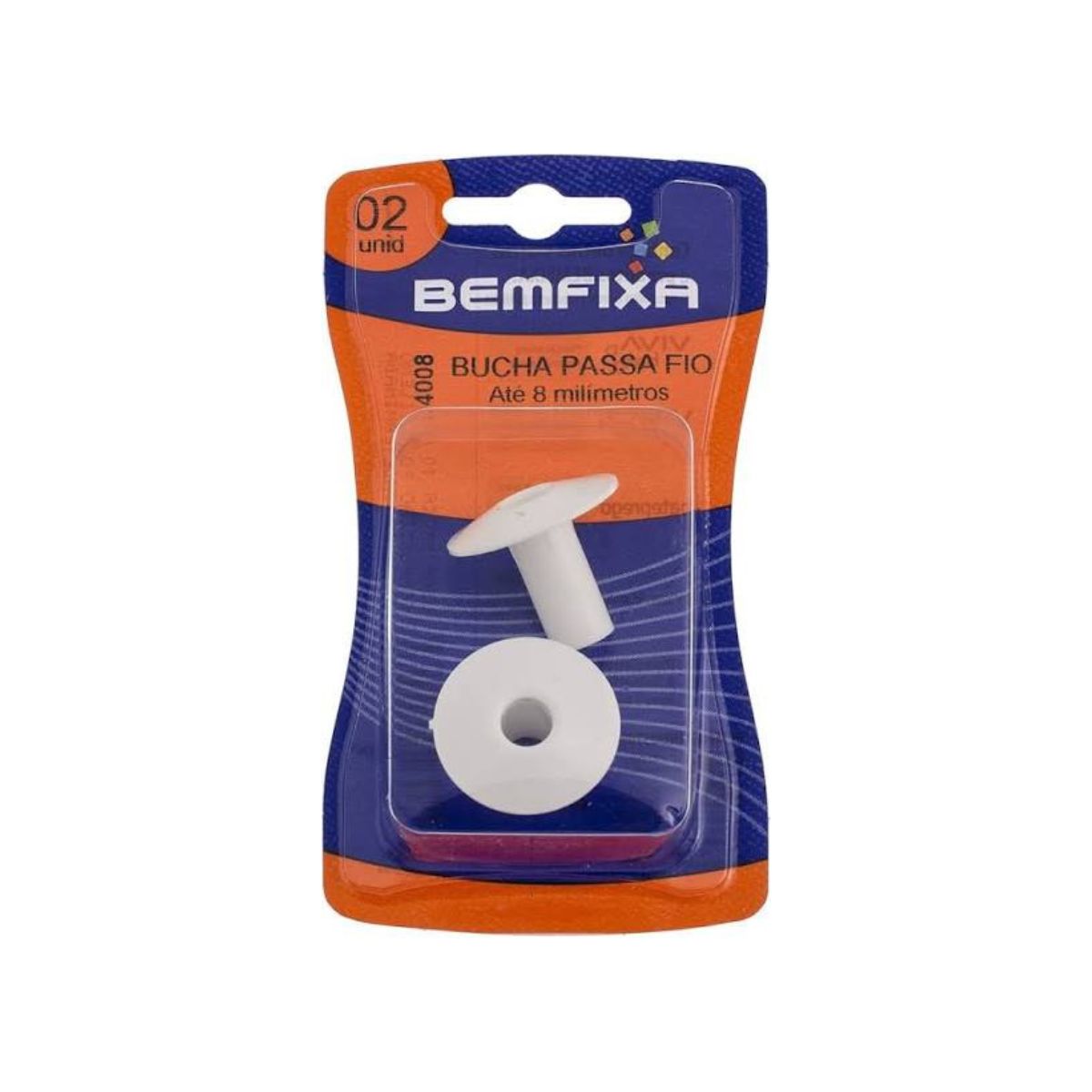 Bucha Passa Fio 8mm Branco BemFixa