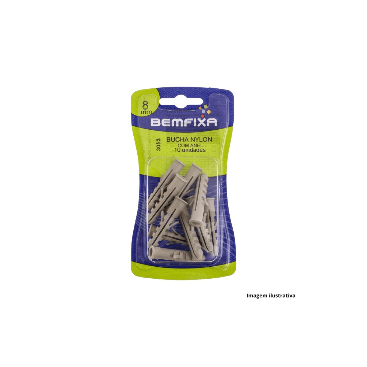 Bucha de Nylon com Anel 8 mm BemFixa