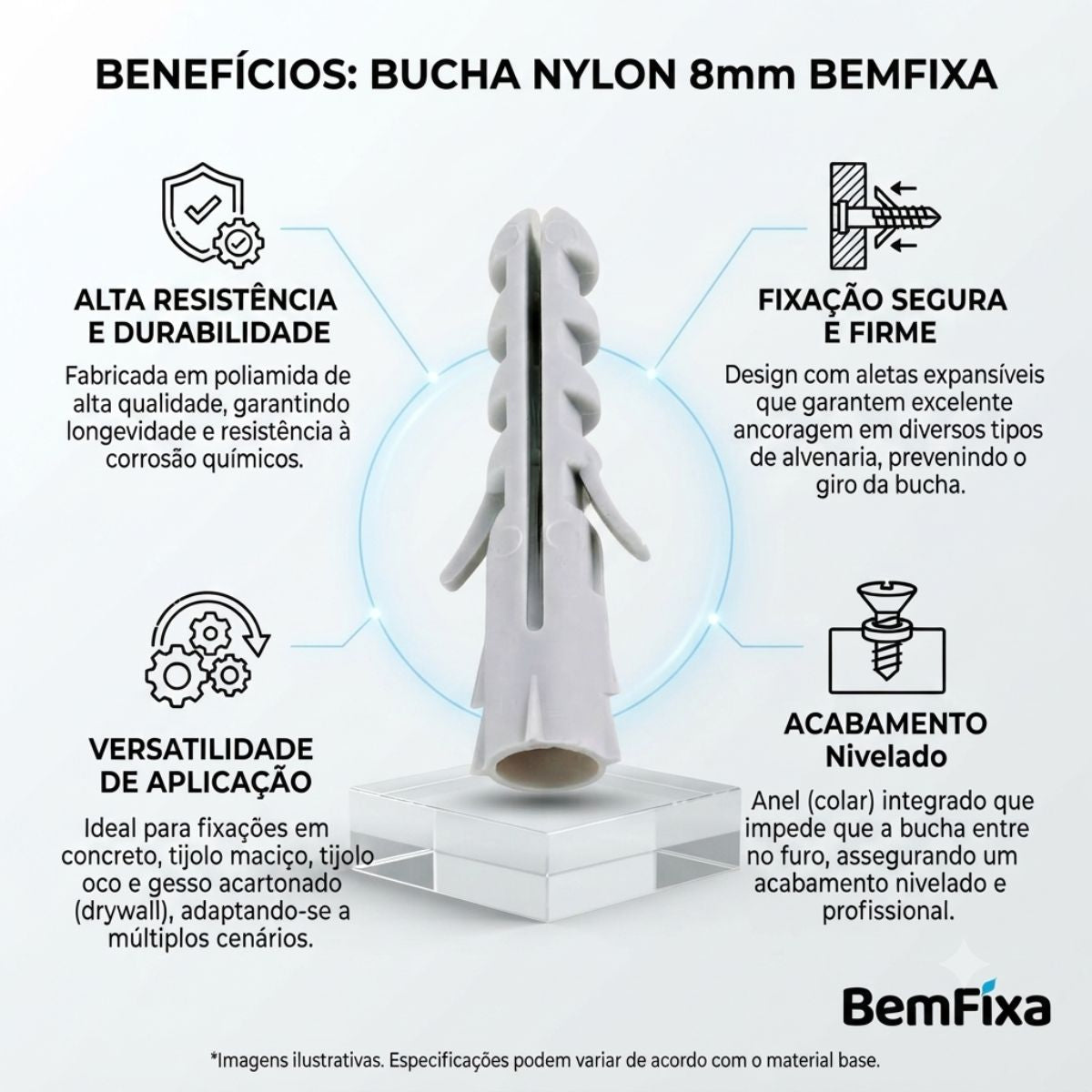 Bucha Nylon 8mm BemFixa