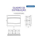Quadro de Distribuição 9 Disjuntores  Embutir Tramontina