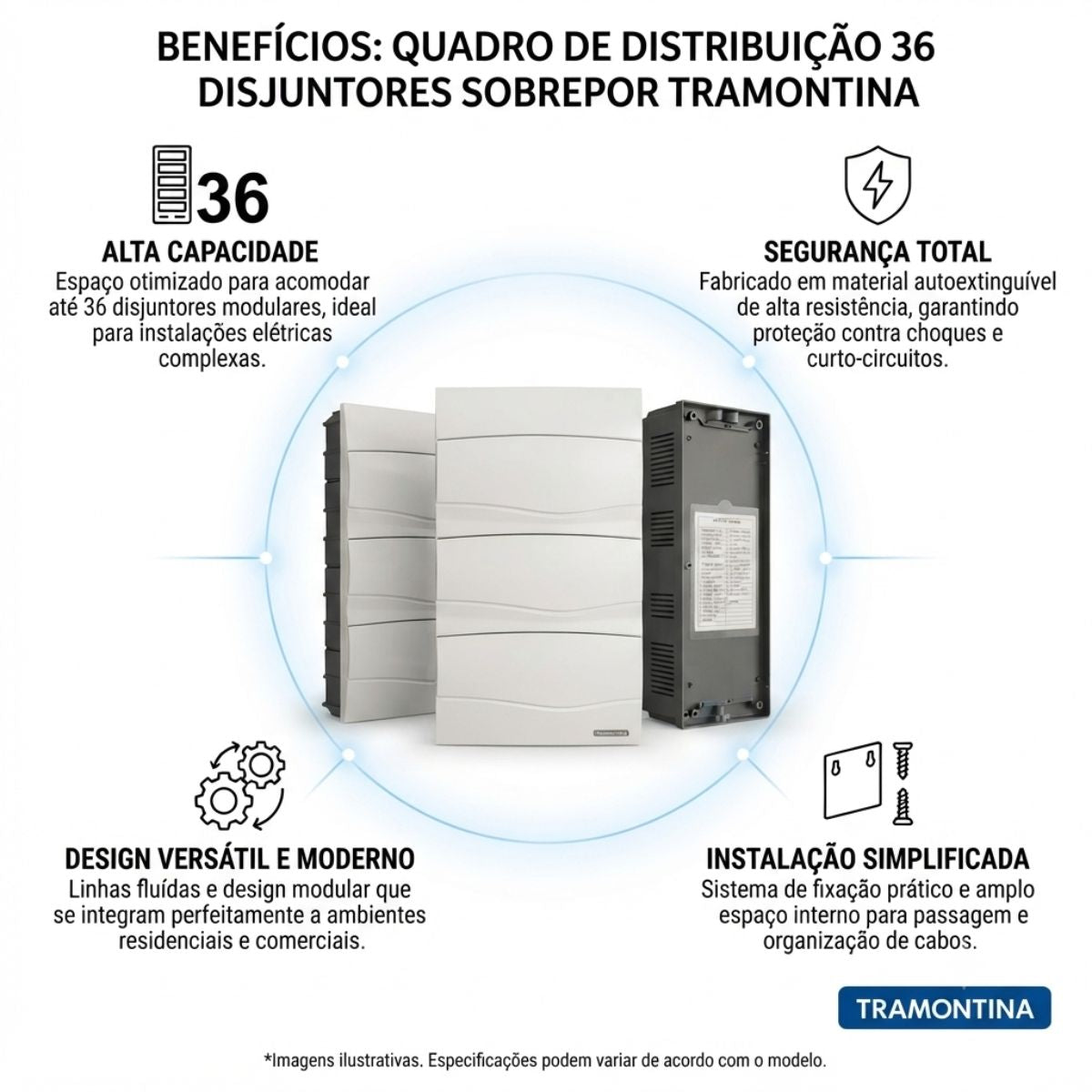 Quadro de Distribuição 36 Disjuntores Embutir Tramontina