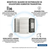 Quadro de Distribuição 36 Disjuntores Embutir Tramontina