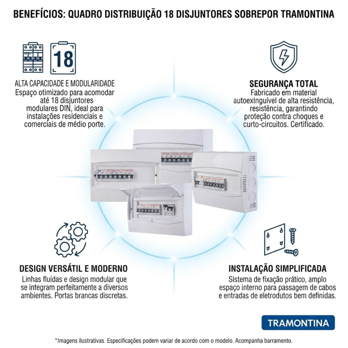 Quadro Distribuição 18 Disjuntores Sobrepor Tramontina