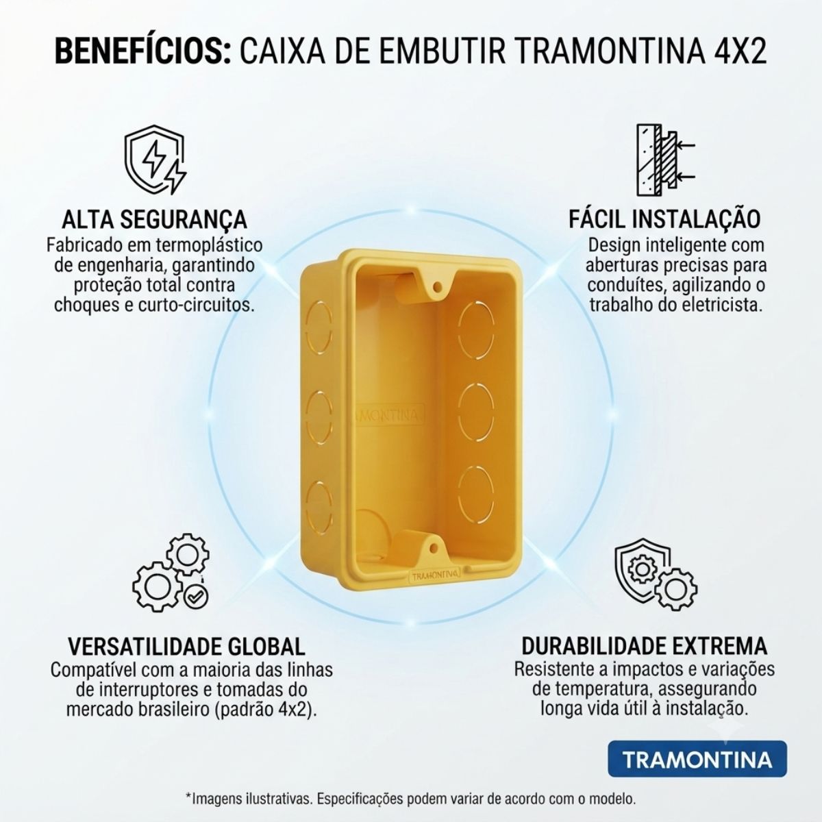 Caixa de Embutir 4x2 Retangular Tramontina