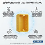 Caixa de Embutir 4x2 Retangular Tramontina