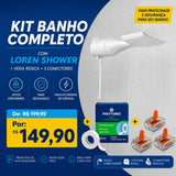 Kit Completo Ducha Lorenzetti Loren Shower Ultra Eletrônica + 3 Wago + Veda Rosca