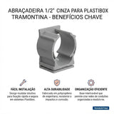 Abraçadeira 1/2" PP Cinza para Plastibox Tramontina