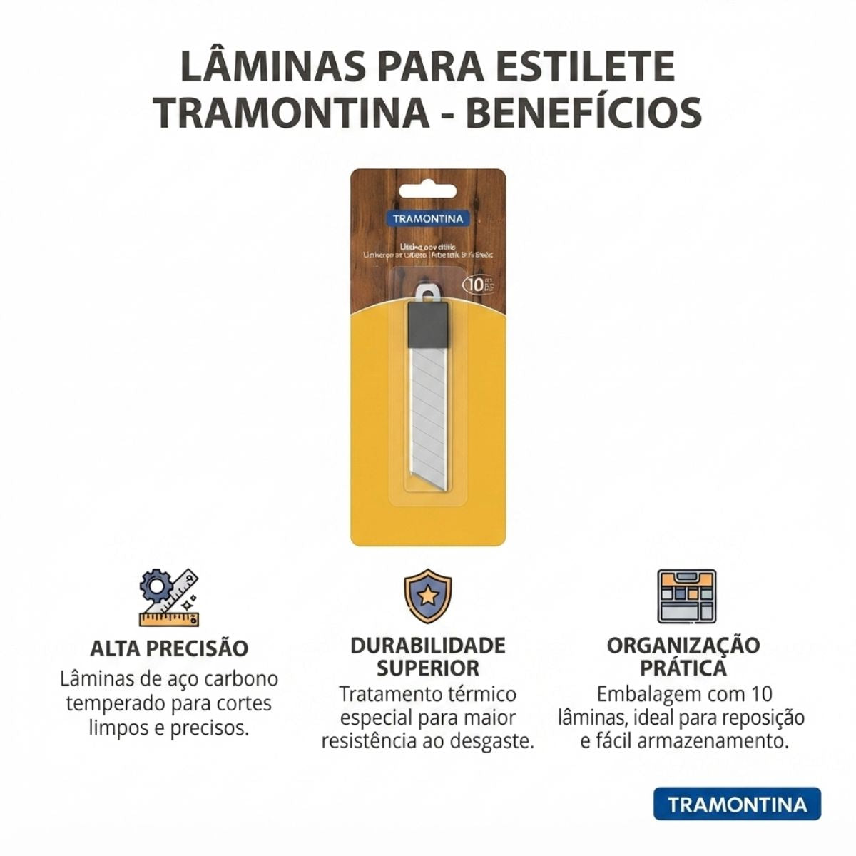 Lâmina para Estilete 10 Peças Tramontina