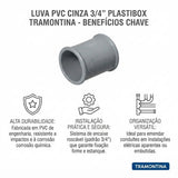 Luva PVC Cinza 3/4" Plastibox Tramontina