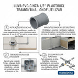 Luva PVC Cinza 1/2" Plastibox Tramontina