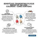 Plugue Macho 2P 10A 250V Colorido Tramontina