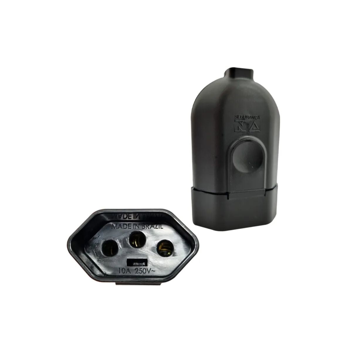 Plugue Fêmea 2P+T 10A 250V Preto Tramontina