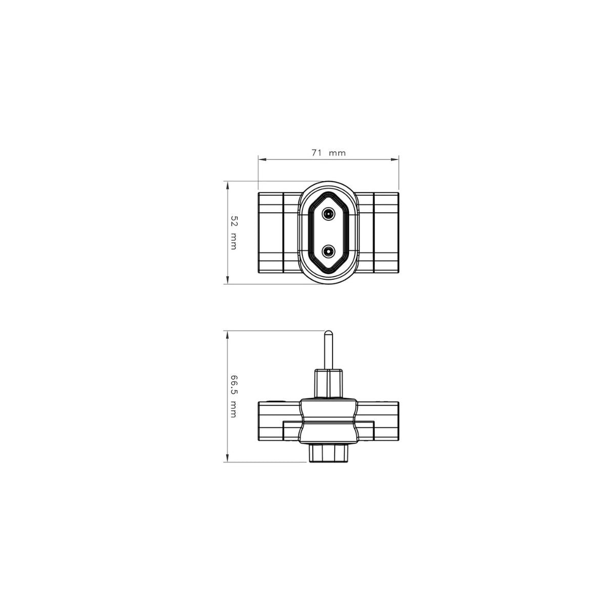 Plugue T 2P+T 10A 250V Branco Tramontina