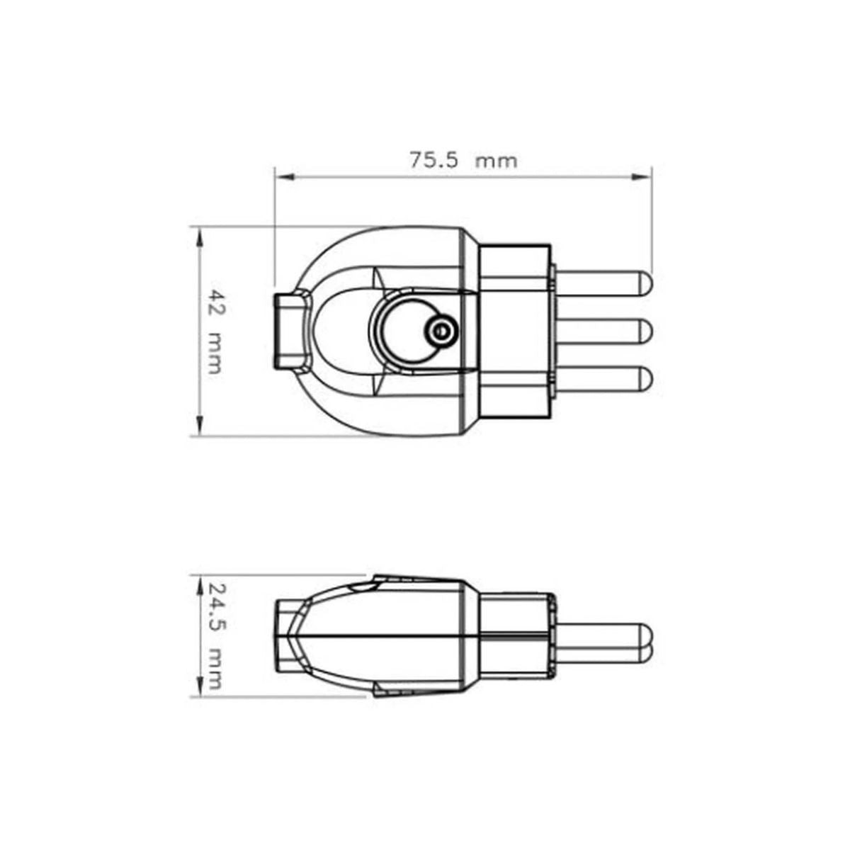Plugue Macho 2P+T 20A 250V Branco Tramontina