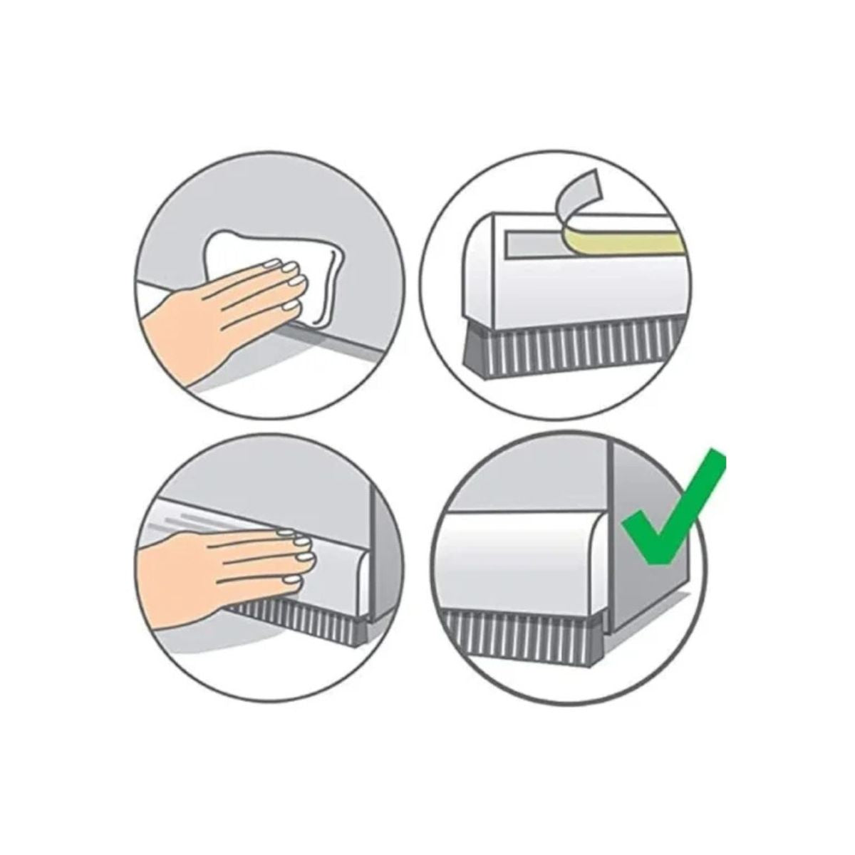 Veda Porta Adesivo com Escova 100cm Branco Tecnoperfil