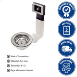 Válvula para Pia Inox 4.1/2" com Escape Tramontina