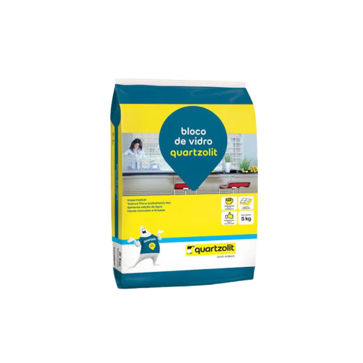 Argamassa para Assentamento de Bloco de Vidro 5kg Quartzolit