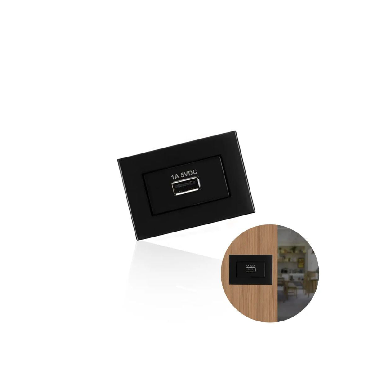 Tomada Usb Charger 1x5v 1a Preta Lumitek