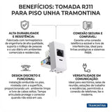 Tomada RJ11 para Piso Unha Tramontina