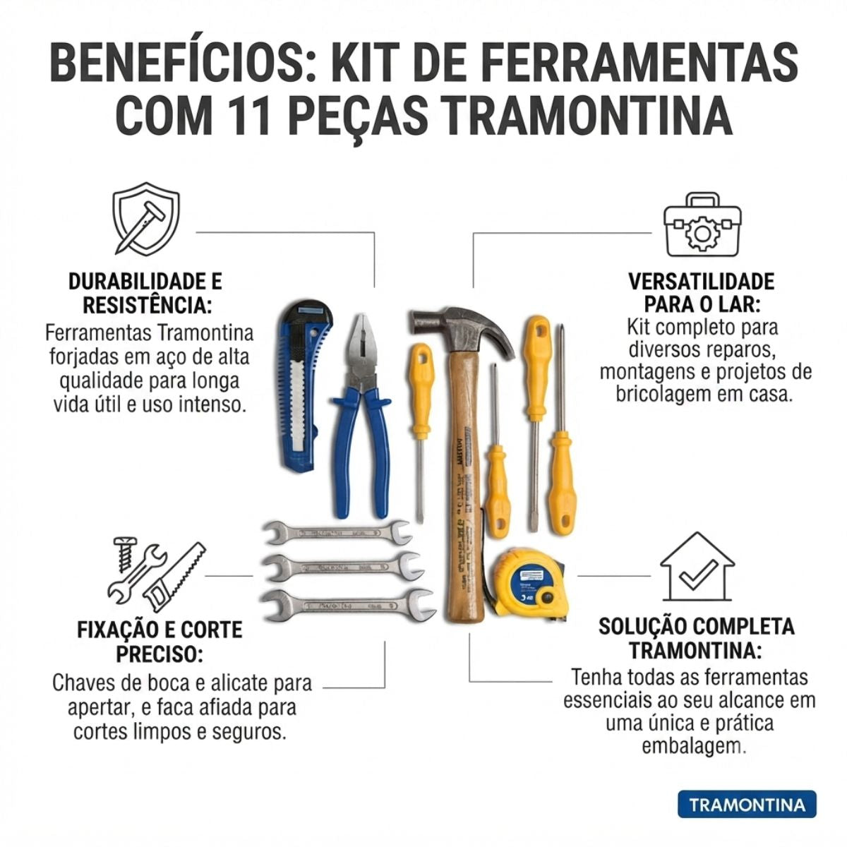 Kit de Ferramentas com 11 Peças Tramontina