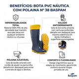 Bota PVC Náutica com Polaina Nº 38 Baspan
