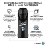 Garrafa Termica Pressao Gremio 1l Magic Pump Termolar