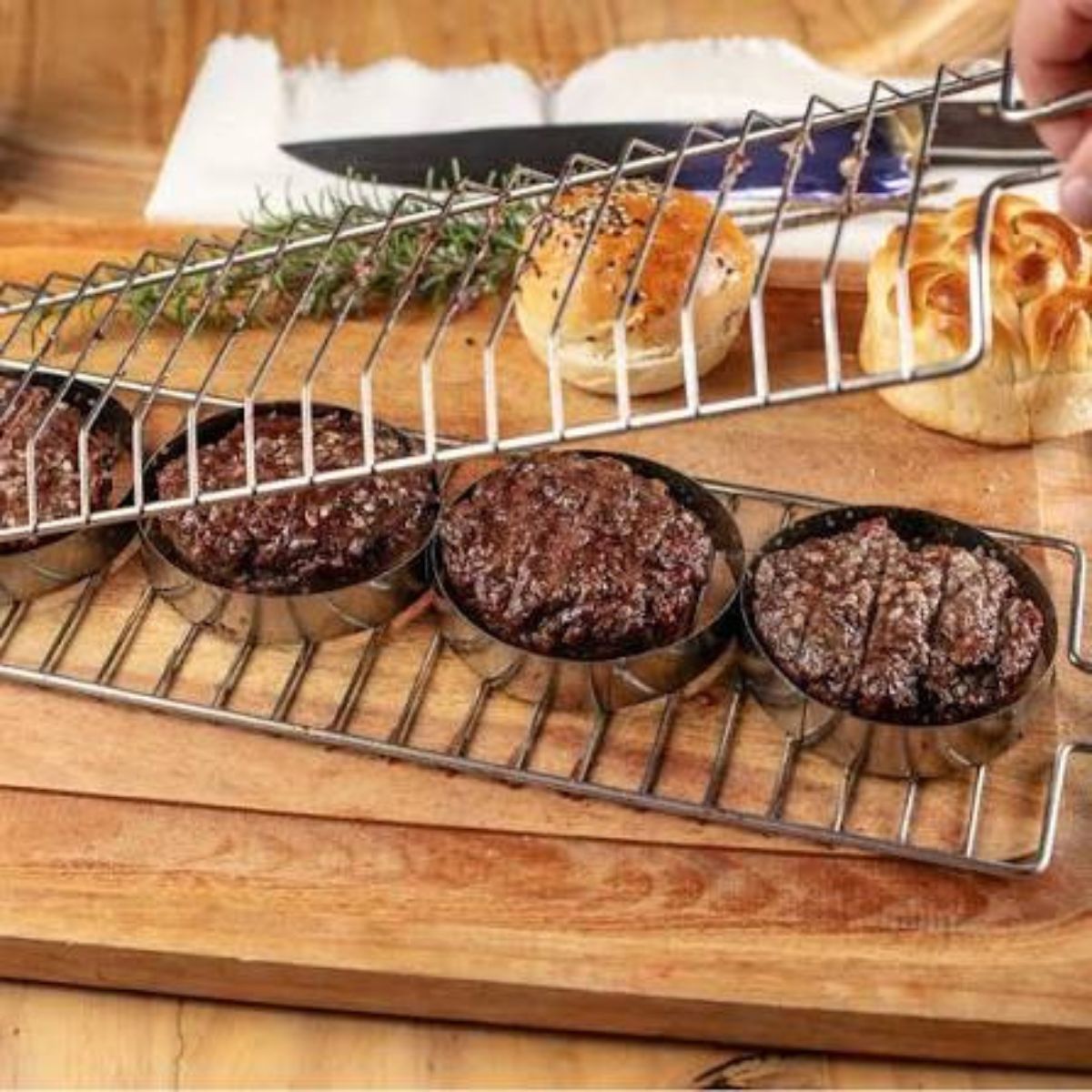 Grelha Inox Hamburgueira 15x44cm Grilazer