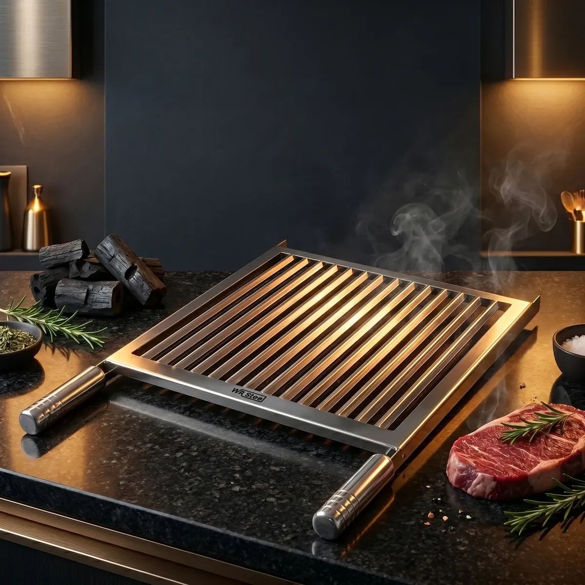 Grelha Inox Chef Parrilla Argentina 60x50 cm Grilazer