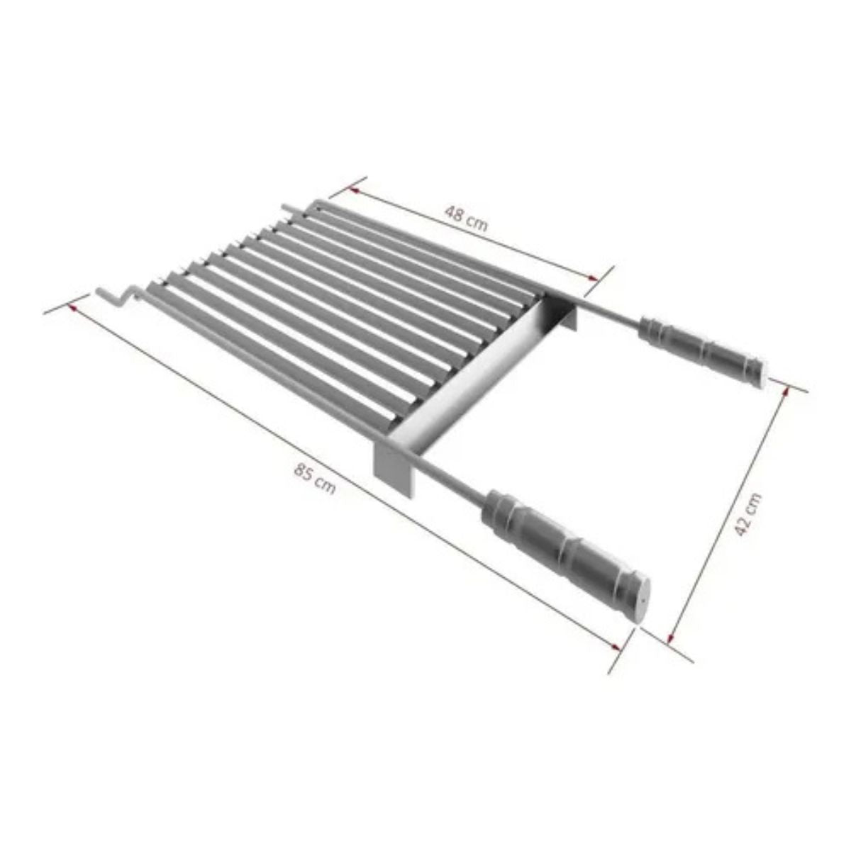 Grelha Churrasco Inox 42x48 cm com Coletor Qualinox