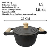 Caçarola de Ferro N16 com 2 Alças de Madeira Santana