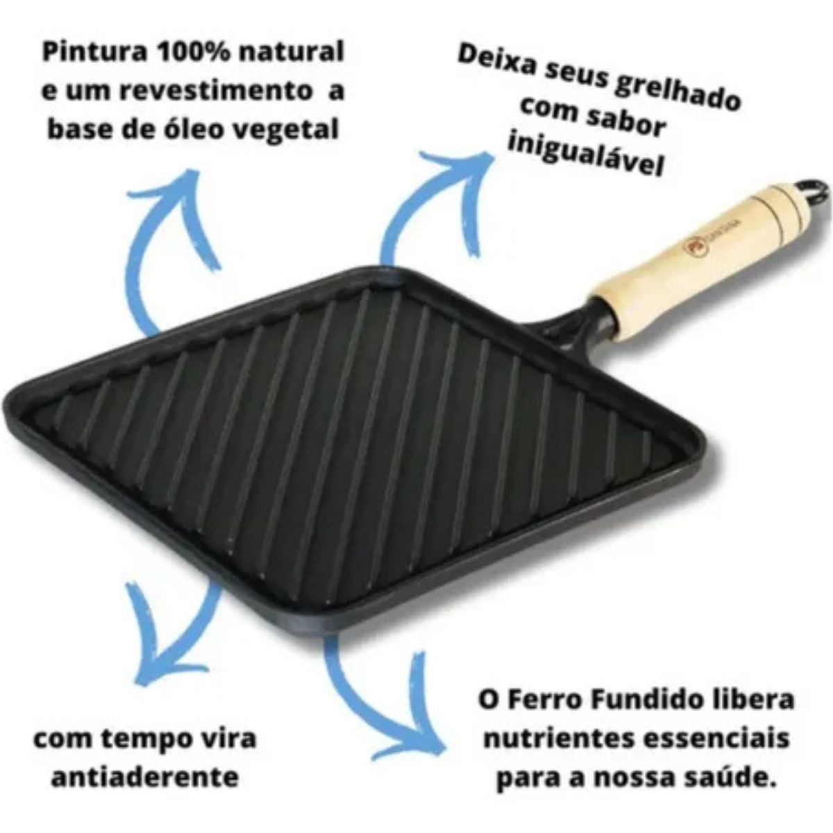 Bifeteira Grelhada 24x42 cm com Cabo Grilazer