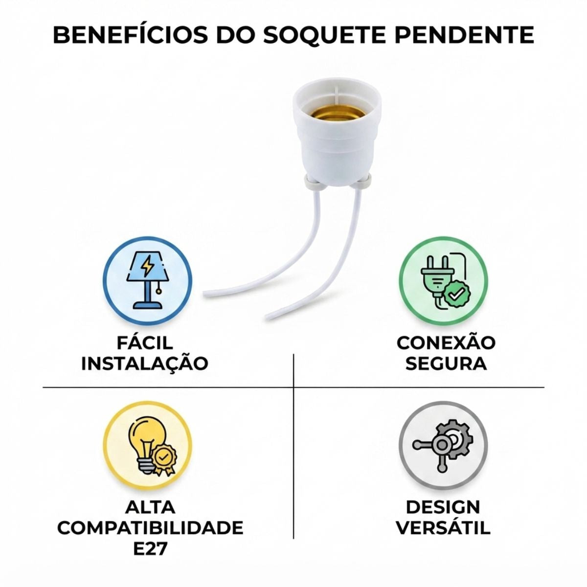 Soquete Pendente Branco E27 RT