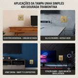 Tampa Unha Simples 4x4 Dourada Tramontina