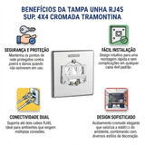 Tampa Unha Rj45 Sup. 4x4 Cromada Tramontina