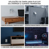Tampa Unha Rj45 Sup. 4x2 Cromada C/ Suporte Tramontina