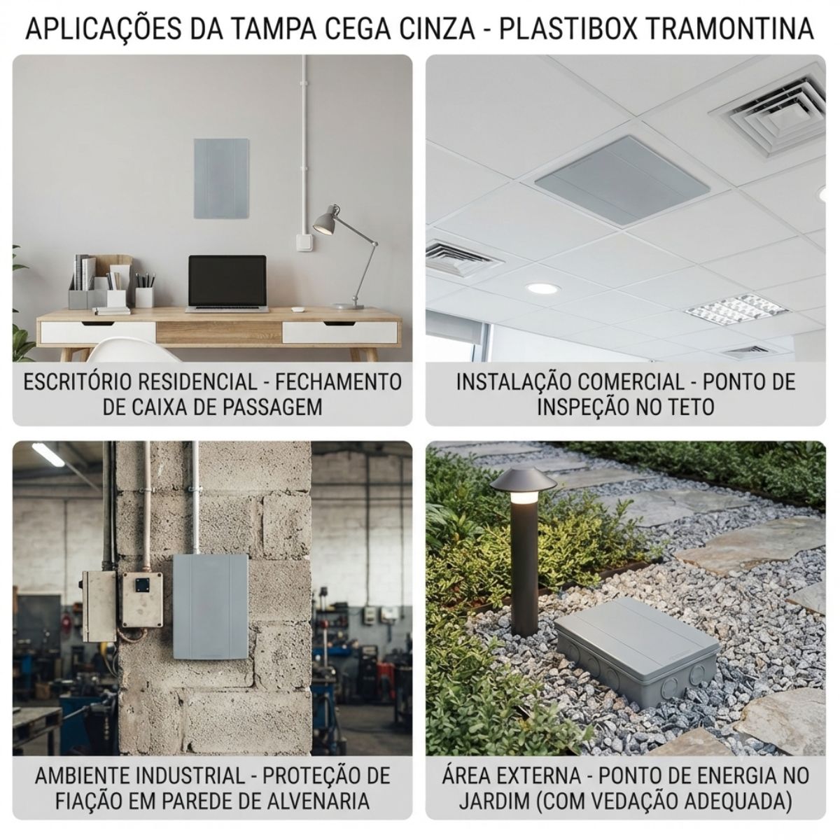 Tampa Cega Cinza - Plastibox Tramontina