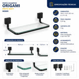 Porta Shampoo Origami Preto Matt Meber