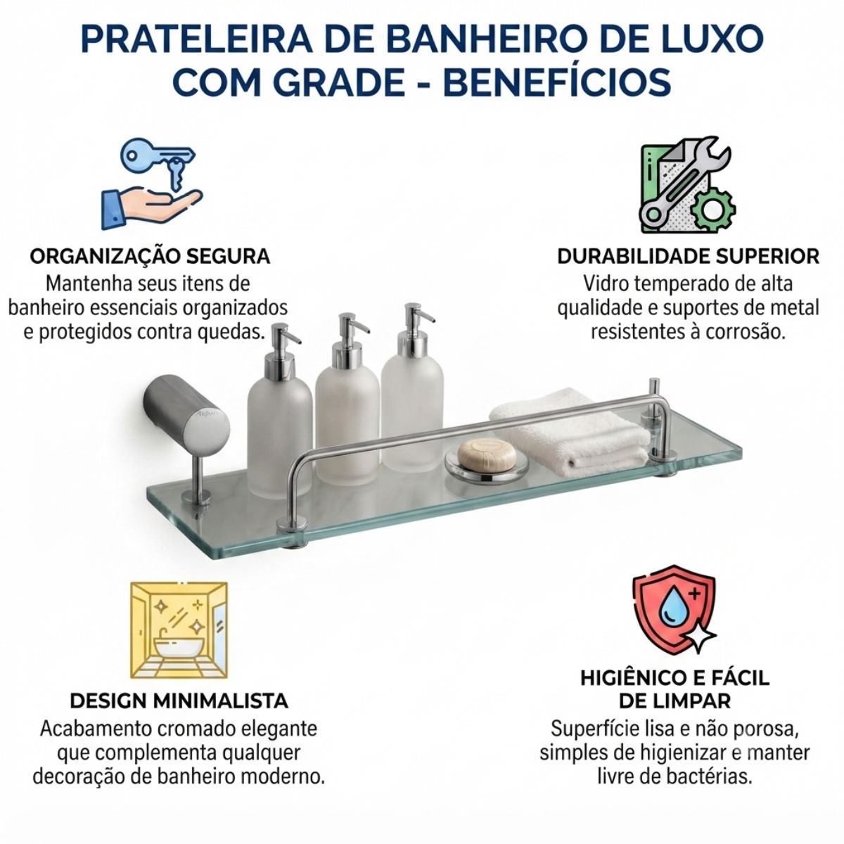 Porta Shampoo com Grade 608 C37 Meber