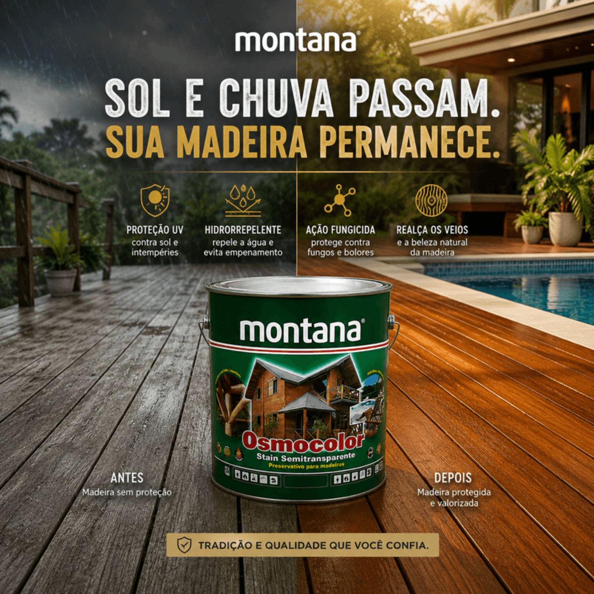 Osmocolor Stain Semitransparente Mogno 900ml Montana