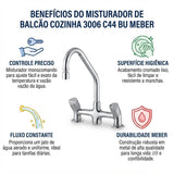Misturador De Balcão Cozinha 3006 C44 Bu Meber