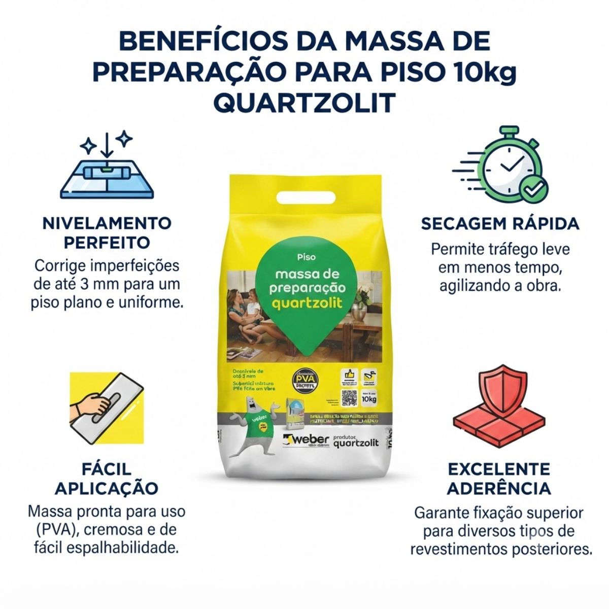 Massa De Preparacao Para Piso 10kg Quartzolit