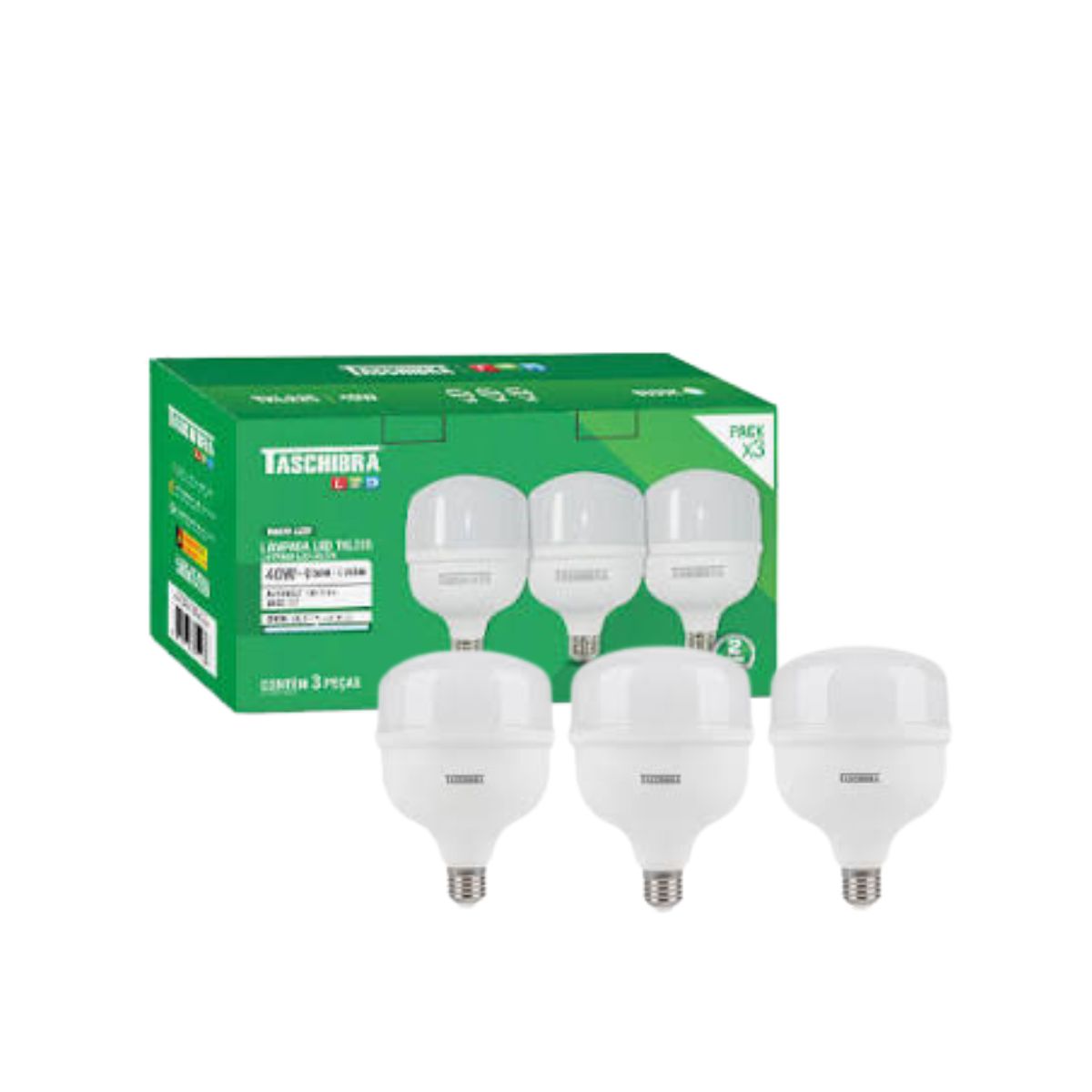 Lâmpada High LED 40W TKL225 6500K Branca Pack 3X Taschibra
