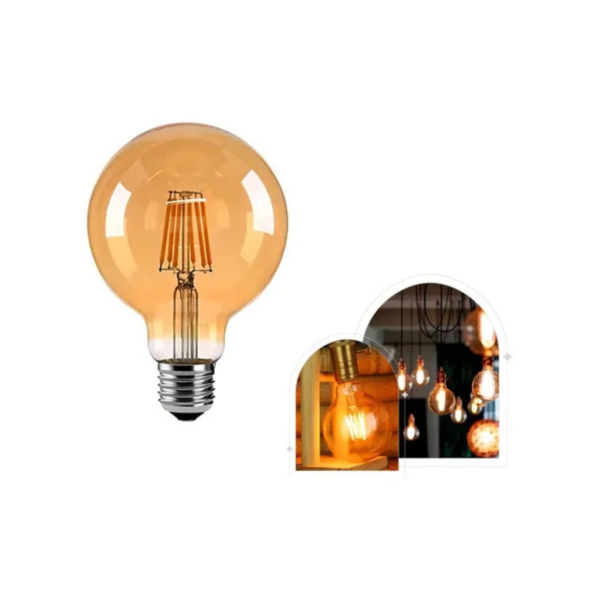 Lampada Filamento Led Vintage G95 E27 Elgin