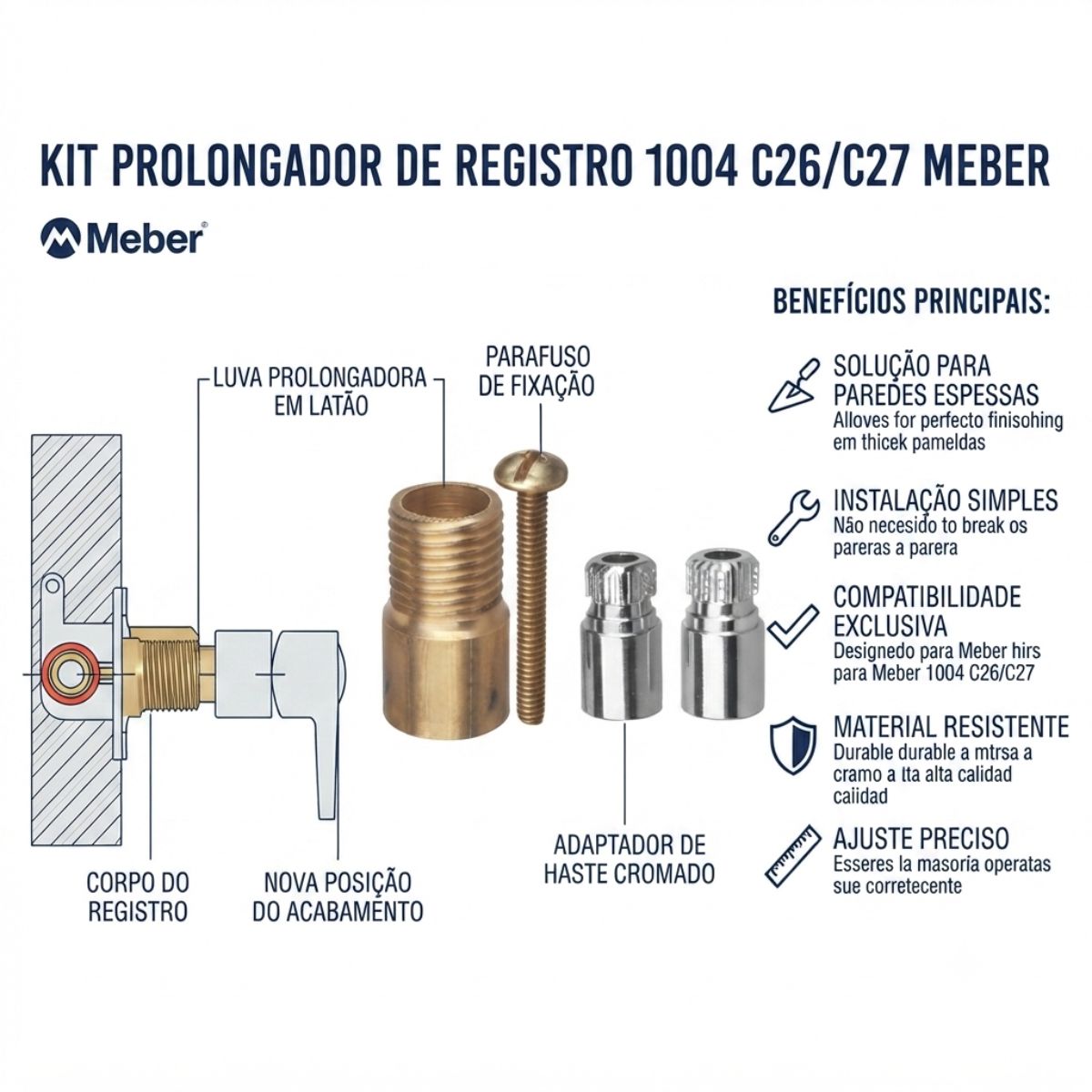Kit Prolongador de Registro 1004 C26/C27 Meber