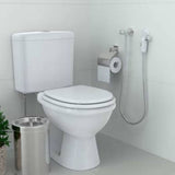 Kit Ducha Pop com Crivo e Flexível Inox 1,20m Branco Blukit