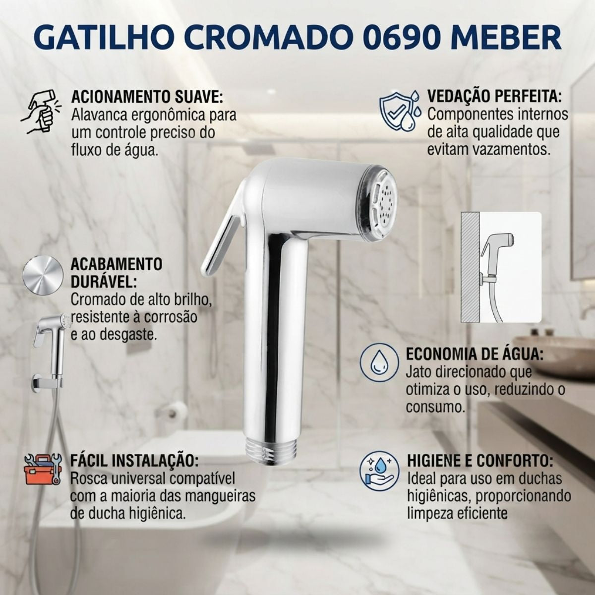 Gatilho Cromado 0690 Meber