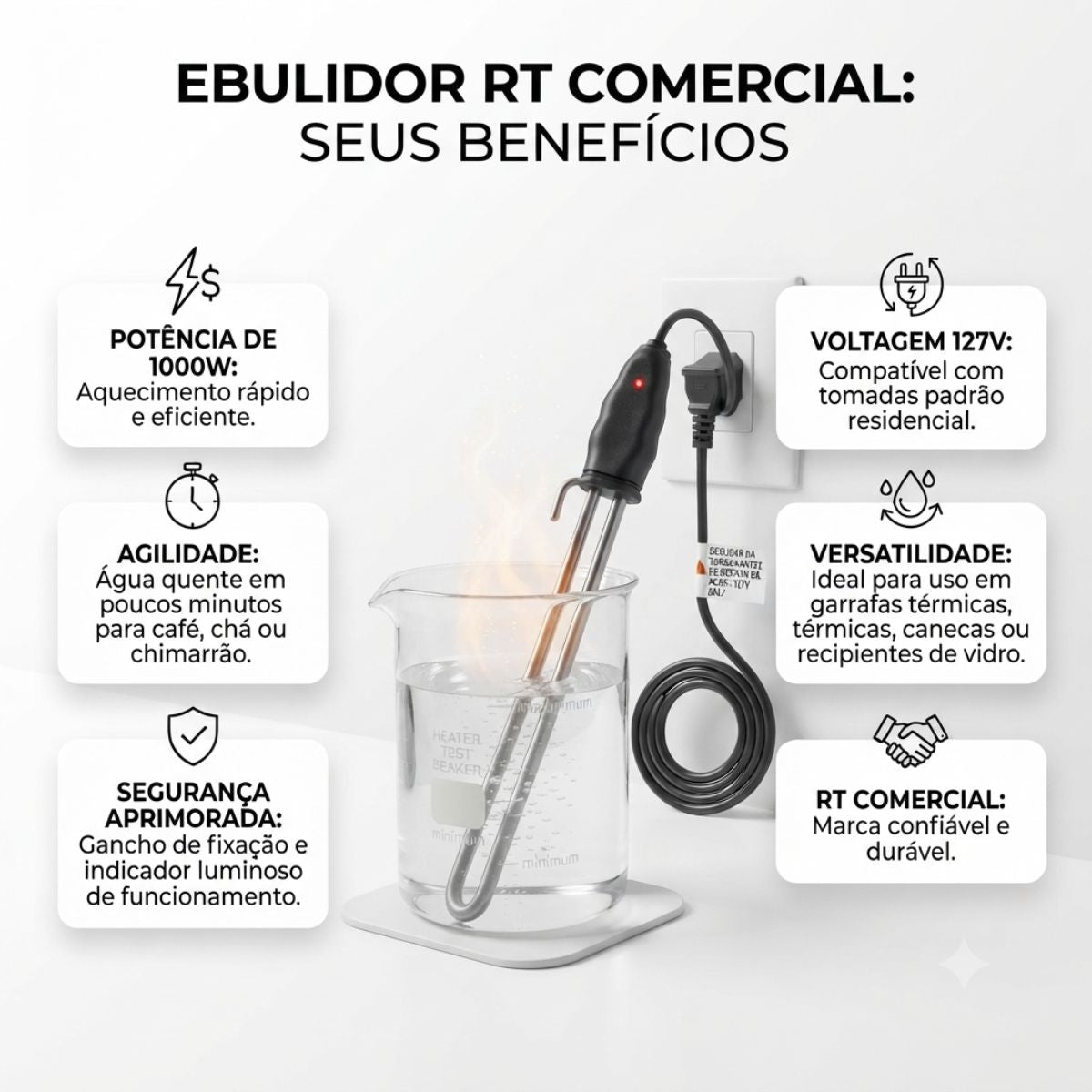 Ebulidor Garrafa Termica 1000w 127v