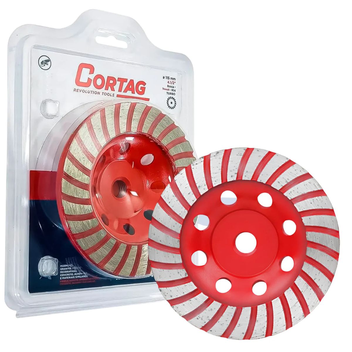 Disco De Desbaste Diamantado 115mm - 4.1/2" Cortag