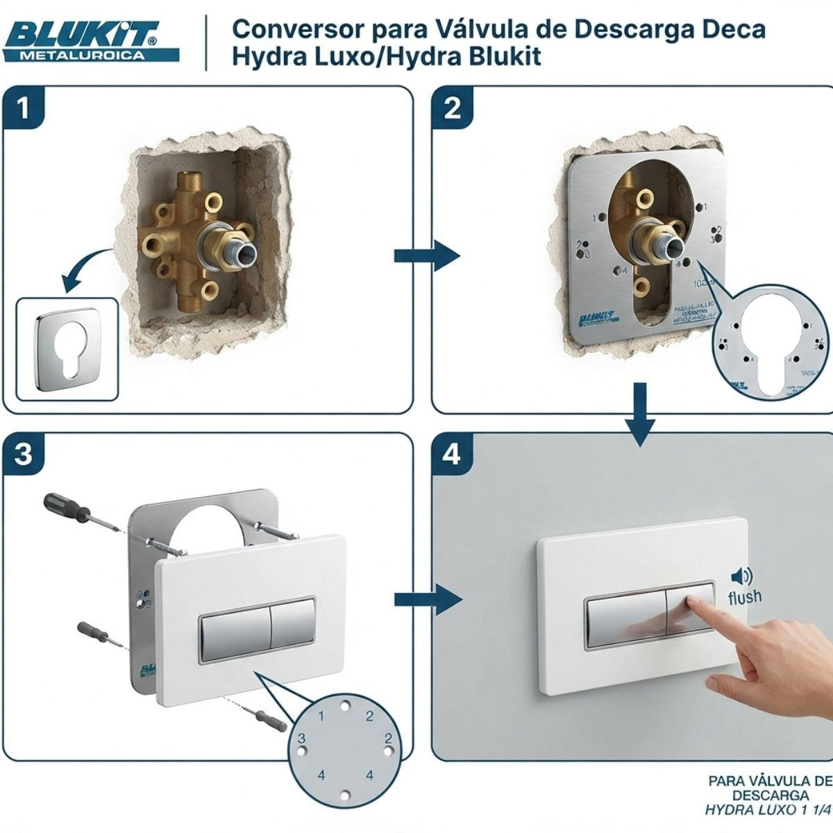 Conversor para Válvula de Descarga Deca Hydra Luxo/Hydra Blukit